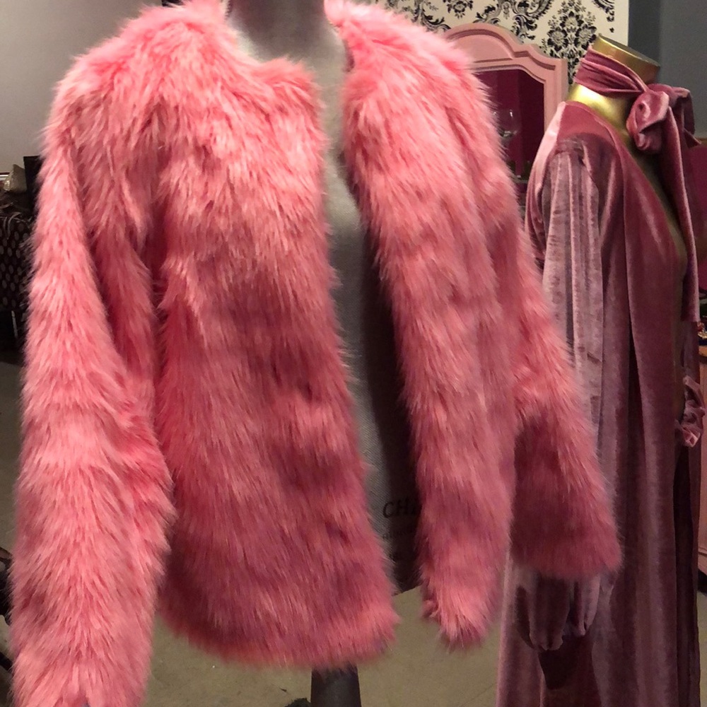 Pink Faux Fur Jacket